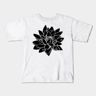 Water Lilly Black Kids T-Shirt